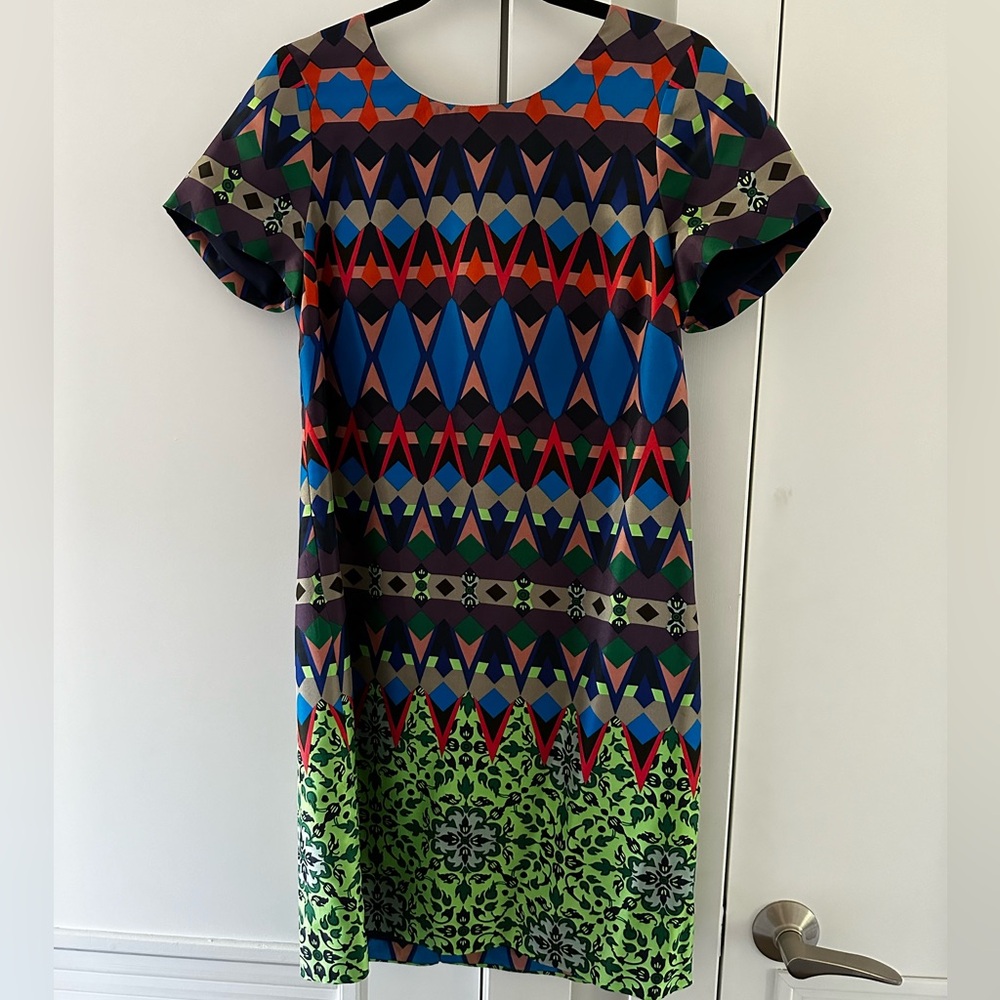 Multicolor Silk J. Crew Mini Shift Dress